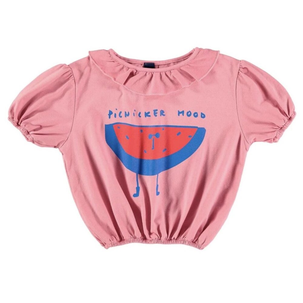 Bonmot Organic Pink Crop Picnic Tee